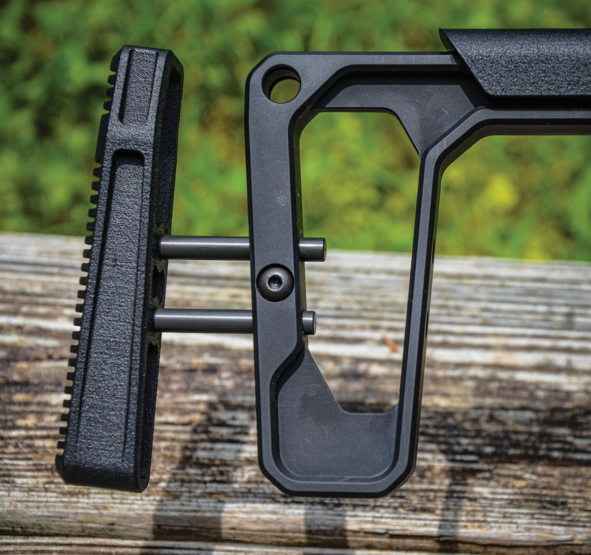 The stock has a length-of-pull adjustment range of 13 inches to 14.5 inches and Layne found 14 inches to be a good fit. Extremely narrow, the butt of the stock leaves a bit to be desired for shooting with it resting on a sandbag.